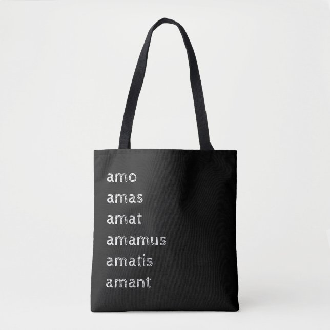 Lateinische Tasche, Amo amas amat  (Vorderseite)