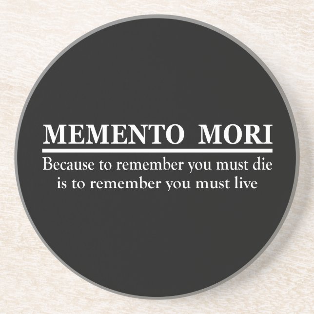 Lateinischer Ausdruck - Memento Mori Getränkeuntersetzer (Vorne)