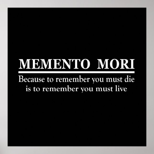 Lateinischer Ausdruck - Memento Mori Poster (Vorne)