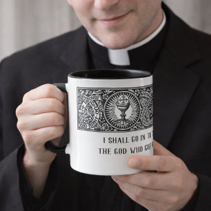 Lateinischer INTROIBI ANZEIGE ALTARE DEI Priester Zweifarbige Tasse