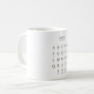 Lateinisches Alphabet Kaffeetasse
