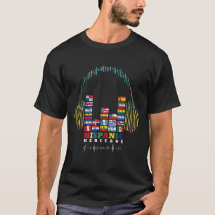 Lateinisches Kulturerbe Latino Alle Länder Flaggen T-Shirt