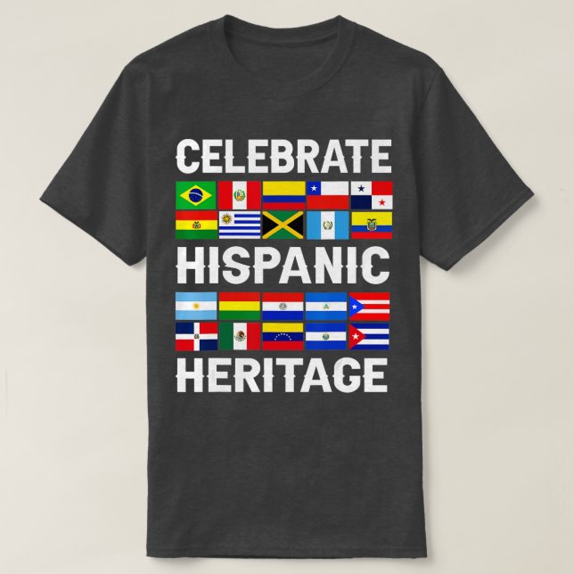Lateinisches Kulturerbe Monat Latino Flag alle Län T-Shirt (Design vorne)