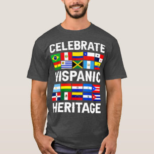 Lateinisches Kulturerbe Monat Latino Flag alle Län T-Shirt