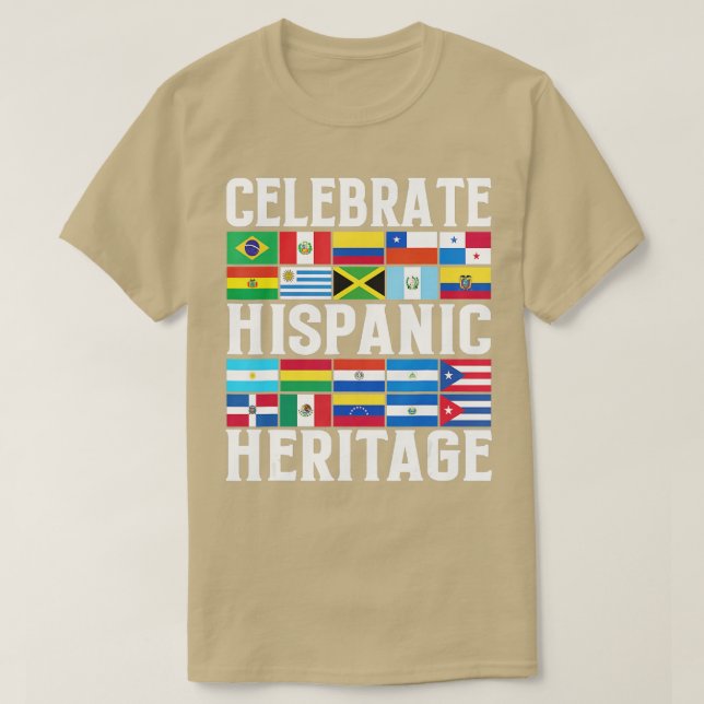 Lateinisches Kulturerbe Monat Latino Flag alle Län T-Shirt (Design vorne)