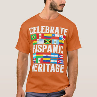 Lateinisches Kulturerbe Monat Latino Flag alle Län T-Shirt