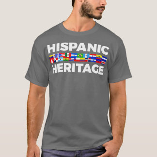 Lateinisches Kulturerbe Monat Latino Landesflaggen T-Shirt