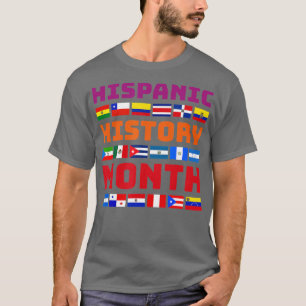 Lateinisches Kulturerbe Monat Latino Landesflaggen T-Shirt