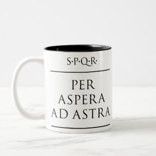 Lateinisches Zitat Per aspera ad astra Zweifarbige Tasse