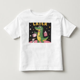 "LATER" - Retro-Cartoon-Alligator mit Überraschung Kleinkind T-shirt