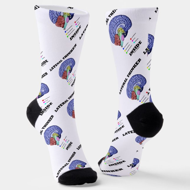 Lateraler Denker Inside Brain Geek Spaß Socken (Gewinkelt)