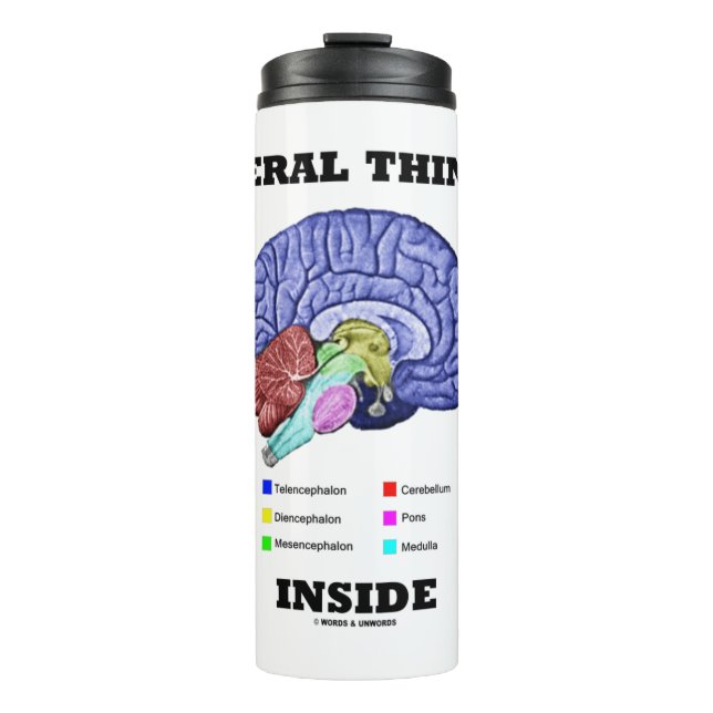 Lateraler Denker Inside Brain Geek Spaß Thermosbecher (Vorderseite)