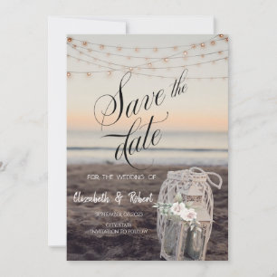 Laterne,Lichterkette,Blumen,Strand Save The Date