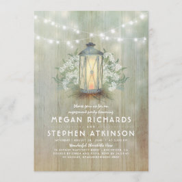 Laterne und Gipskraut Rustikale Engagement Party Einladung