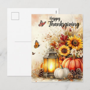 Laternen-Glanz – Thanksgiving-Gruß Feiertagspostkarte