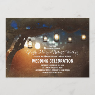 Laternen Hochzeitsfeiern im rustikalen Garten lädt Einladung