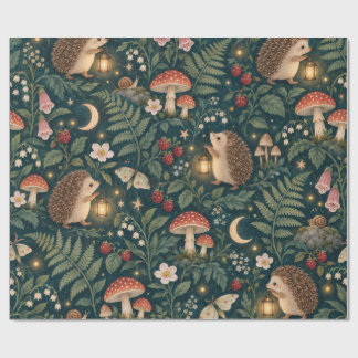 Laternen-Igel-Nachtgarten-Geschenkpapier Geschenkpapier