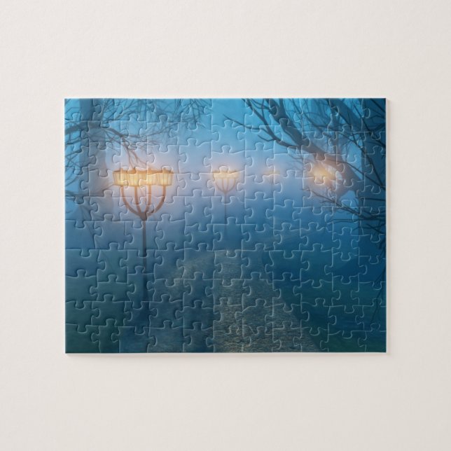 Laternen im Nebelpuzzle Puzzle (Horizontal)