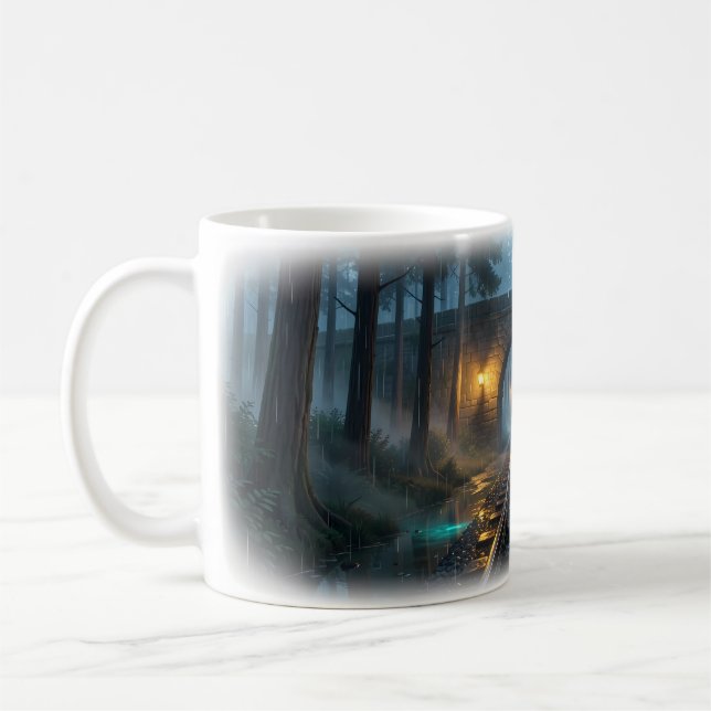 Laternen-Regen-Bahn Durch Kiefern Tasse (Links)