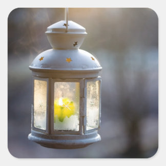 Laternenaufkleber Quadratischer Aufkleber