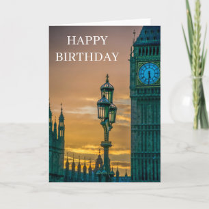 Laternenpfahl und Big Ben Ansicht Geburtstagskarte Karte