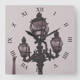 Laternenpfosten auf Pont Alexandre III Bridge Cloc Quadratische Wanduhr