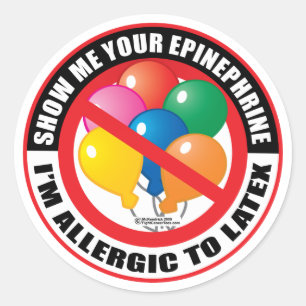 Latex-Allergie Runder Aufkleber