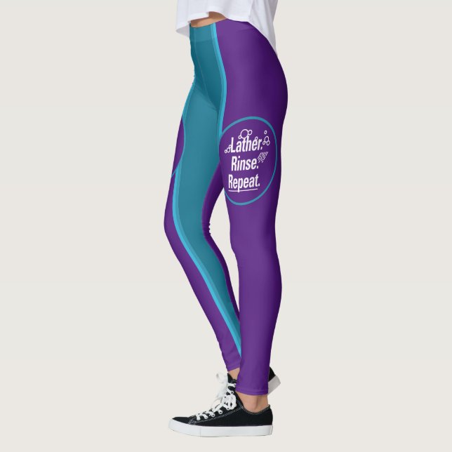 Lather Rinse Repeat Aqua Stripes Spots Leggings (Links)