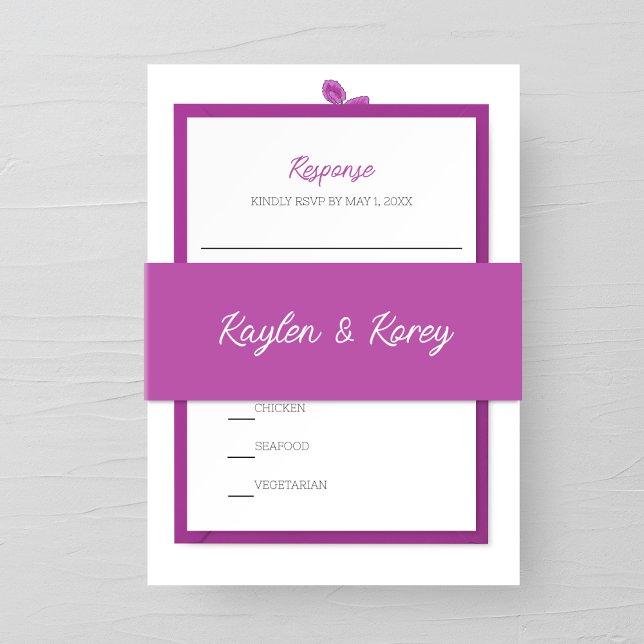 Lathyrus Lila Minimalistische Hochzeit Einladungsbanderole (Von Creator hochgeladen)