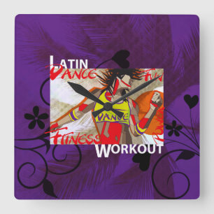 LATIN DANCE WORKOUT - Wall Clock Quadratische Wanduhr