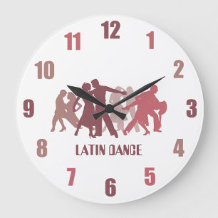 Latin Dancers Illustration Große Wanduhr