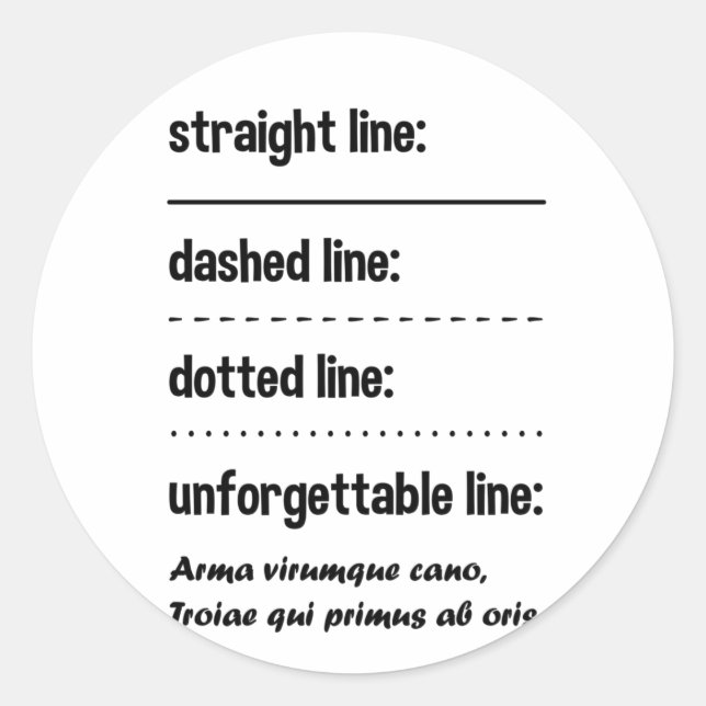 Latin Language Funny Sprichwort Runder Aufkleber (Vorderseite)