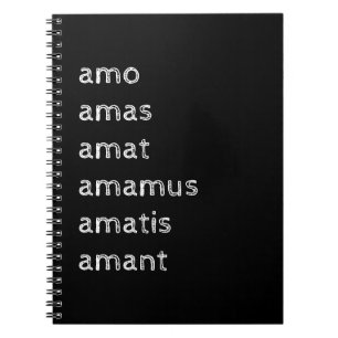 Latin Notebook, Amo amas amat Notizblock