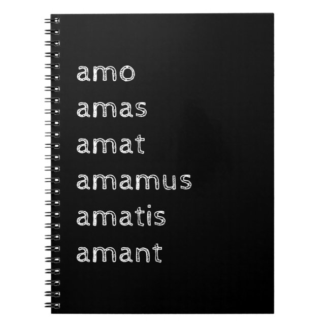 Latin Notebook, Amo amas amat Notizblock (Vorderseite)