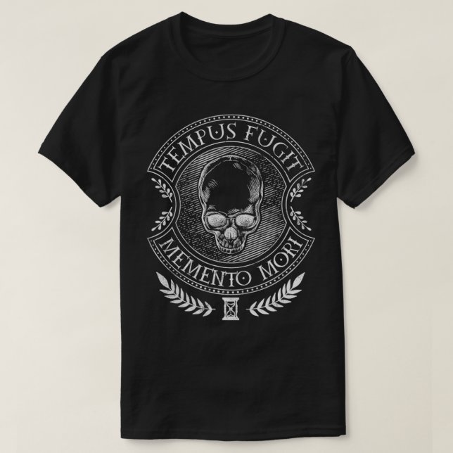 Latin sayings  Tempus Fugit Memento Mori  T-Shirt (Design vorne)