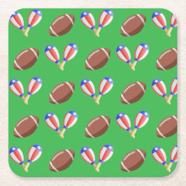 Latin-themed Football Rechteckiger Pappuntersetzer