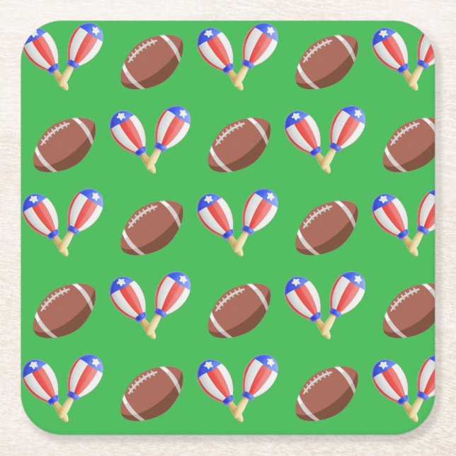 Latin-themed Football Rechteckiger Pappuntersetzer (Vorderseite)