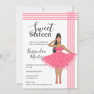 Latina Babe Pink Sweet 16. Einladung