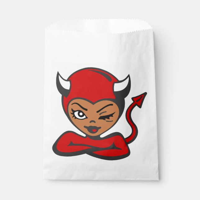 Latina biracial halloween devil pinup girl geschenktütchen (Vorderseite)