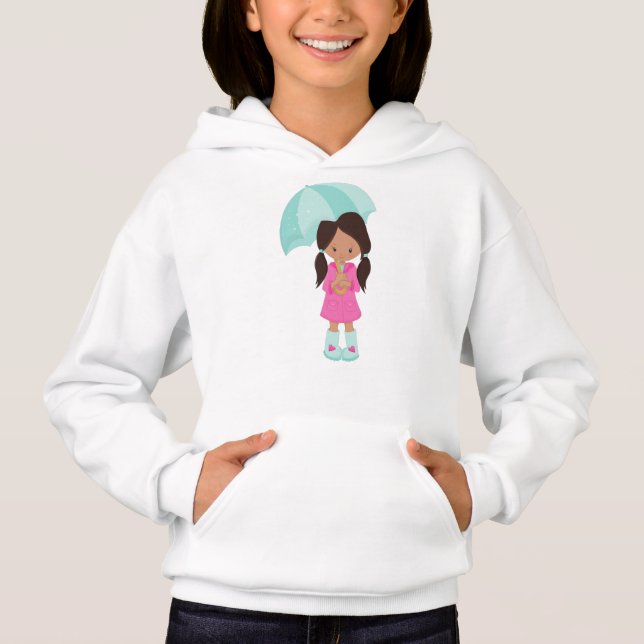 Latina Girl, Mädchen in Regenmantel, Mädchen mit S Hoodie (Vorderseite)