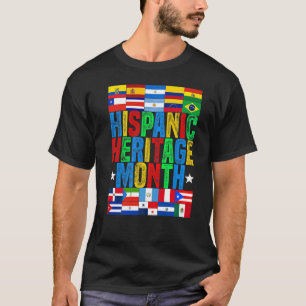 Latina-Länder Flaggen lateinamerikanischer Monat f T-Shirt