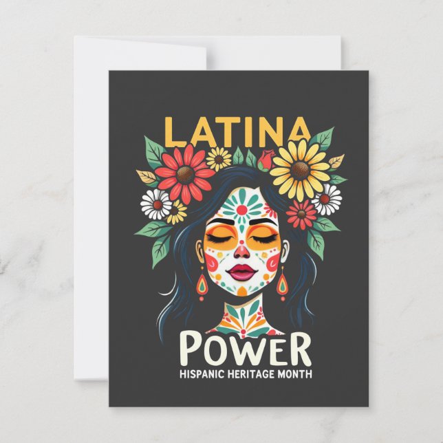 Latina Power Hispanic Heritage Monat Einladung (Vorderseite)