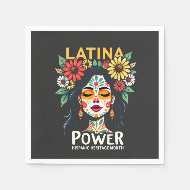 Latina Power Hispanic Heritage Monat Serviette (Vorderseite)