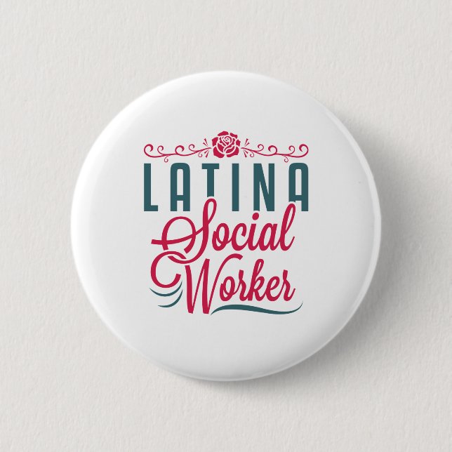 Latina Social Worker LCSW Latinx Hispanic Button (Vorderseite)