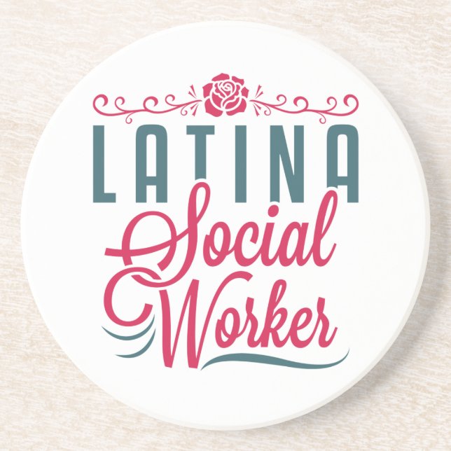 Latina Social Worker LCSW Latinx Hispanic Getränkeuntersetzer (Vorne)