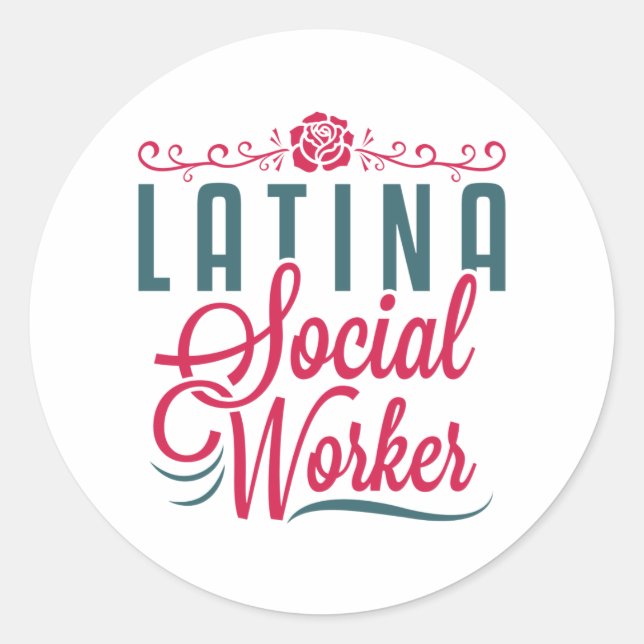 Latina Social Worker LCSW Latinx Hispanic Runder Aufkleber (Vorderseite)