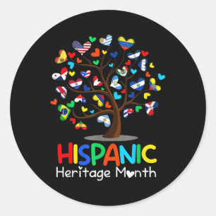 Latina Tree Latina Nationales hispanisches Erbe Runder Aufkleber