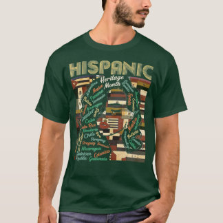 Latina Woman Art Hispanic Heritage Monte Latin Cou T-Shirt