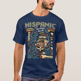 Latina Woman Art Hispanic Heritage Monte Latin Cou T-Shirt
