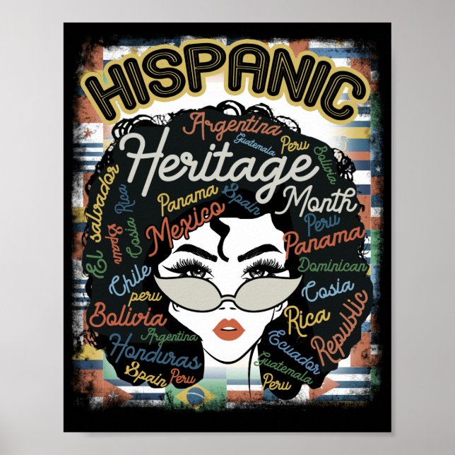 Latina Woman Kunst, Dichtung und Musik Poster (Vorne)